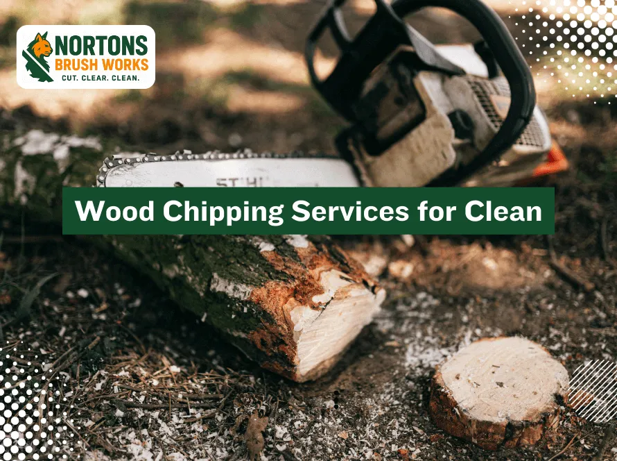 Professional wood chipping services turning fallen branches and debris into eco-friendly mulch