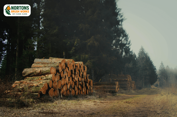 Forestry mulching that turns brush and trees into ground cover